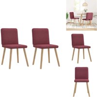 Esszimmerstühle 2 Stk. Weinrot Stoff - Esszimmerstuhl - Esszimmerstühle - Essstuhl - Stuhl von VIDAXL