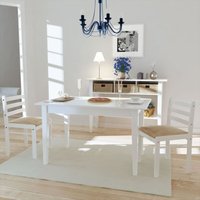 Bonnevie - Esszimmerstühle 2 Stk. Küchenstuhl Weiß Gummibaum Massivholz und Samt vidaXL von BONNEVIE