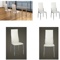 Vidaxl - Esszimmerstühle 2 Stk. Weiß Kunstleder - Esszimmerstühle - Stühle - Küchenstühle - Weiße Möbel - Kunstledersessel - Home & Living von VIDAXL