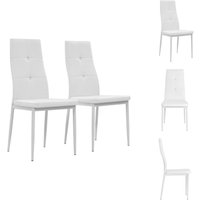 Vidaxl - Esszimmerstühle 2 Stk. Weiß Kunstleder - Esszimmerstühle - Stühle - Küchenstühle - Weißer Stuhl - Kunstledersitz von VIDAXL