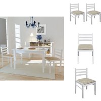 Vidaxl - Esszimmerstühle 2 Stk. Weiß Massivholz Gummibaum und Samt - Esszimmerstühle - Holzstühle - Stuhlset - Weißer Stuhl - Gummibaumholz Vidaxl - Esszimmerstühle 2 Stk. Weiß Massivholz Gummibaum und Samt - Esszimmerstühle - Holzstühle - Stuhlset - Weißer Stuhl - Gummibaumholz von VIDAXL