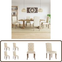 Vidaxl - Esszimmerstühle 4 Stk. Beige Leinenoptik Stoff - Esszimmerstühle - Beige - Holztischstuhl - Leinen Optik - Wohnzimmersitzplatz Vidaxl - Esszimmerstühle 4 Stk. Beige Leinenoptik Stoff - Esszimmerstühle - Beige - Holztischstuhl - Leinen Optik - Wohnzimmersitzplatz von VIDAXL