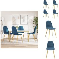 Vidaxl - Esszimmerstühle 4 Stk. Blau Samt - Esszimmerstühle - Samtstühle - Blaue Möbel - Bequeme Stuhl - Designerstuhl Vidaxl - Esszimmerstühle 4 Stk. Blau Samt - Esszimmerstühle - Samtstühle - Blaue Möbel - Bequeme Stuhl - Designerstuhl von VIDAXL
