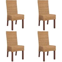 Esszimmerstühle 4 Stk. Braun Natur Rattan - Vidaxl Esszimmerstühle 4 Stk. Braun Natur Rattan - Vidaxl von VIDAXL