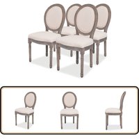 Vidaxl - Esszimmerstühle 4 Stk. Creme Stoff - Esszimmerstühle - Stuhl Creme - Leinensitz - Holzgestell - Set Von 4 Vidaxl - Esszimmerstühle 4 Stk. Creme Stoff - Esszimmerstühle - Stuhl Creme - Leinensitz - Holzgestell - Set Von 4 von VIDAXL