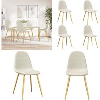 Vidaxl - Esszimmerstühle 4 Stk. Cremeweiß Samt - Esszimmerstühle - Cremeweiße Stuhl - Samtstühle - Polstersessel - Designerstuhl - Home & Living von VIDAXL