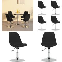 Vidaxl - Esszimmerstühle 4 Stk. Drehbar Schwarz Stoff - Esszimmerstühle - Stuhl Schwarz - Drehstuhl - Stühle Mit Armlehnen - Bürostuhl - Home & Living von VIDAXL