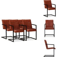 Vidaxl - Esszimmerstühle 4 Stk. Echtleder Braun - Esszimmerstuhl - Esszimmerstühle - Essstuhl - Essstühle Vidaxl - Esszimmerstühle 4 Stk. Echtleder Braun - Esszimmerstuhl - Esszimmerstühle - Essstuhl - Essstühle von VIDAXL