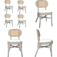 Vidaxl - Esszimmerstühle 4 Stk. Grau Leinenbezug - Esszimmerstühle - Rattan Möbel - Gartenstühle - Komfortable Stühle - Design Stühle - Home & Living von VIDAXL