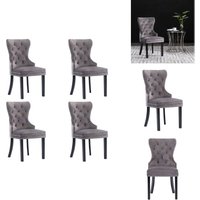 Vidaxl - Esszimmerstühle 4 Stk. Grau Samt - Esszimmerstühle - Samtsessel - Holzstühle - Stühle Grau - Wohnzimmersitze von VIDAXL