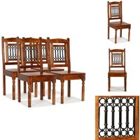 Vidaxl - Esszimmerstühle 4 Stk. Massivholz Klassisch - Holz Stuhl - Esszimmerstühle - Massivholzmöbel - Akazienholz - Gartenmöbel von VIDAXL