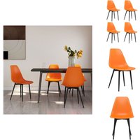 Esszimmerstühle 4 Stk. Orange pp - Esszimmerstühle - Orange - Kunststoffsessel - pp Sessel - Moderne Stühle von VIDAXL