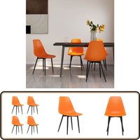 Vidaxl - Esszimmerstühle 4 Stk. Orange pp - Esszimmerstühle - Orange - Kunststoffsessel - pp Sessel - Moderne Stühle von VIDAXL
