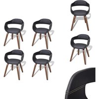 Vidaxl - Esszimmerstühle 4 Stk. Schwarz Bugholz und Kunstleder - Esszimmerstühle - Stühle - Küchenstühle - Wohnzimmerstühle - Designstühle von VIDAXL