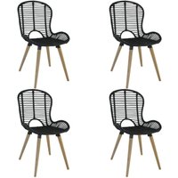 Esszimmerstühle 4 Stk. Schwarz Natur Rattan - Vidaxl von VIDAXL