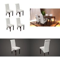 Vidaxl - Esszimmerstühle 4 Stk. Weiß Kunstleder - Esszimmerstühle - Holztischstühle - Küchenstühle - Weiße Möbel - Designerstühle - Home & Living von VIDAXL