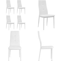 Vidaxl - Esszimmerstühle 4 Stk. Weiß Kunstleder - Esszimmerstühle - Stühle - Küchenstühle - Weißer Stuhl - Kunstledersitz - Home & Living von VIDAXL