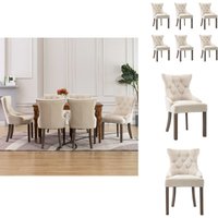 Vidaxl - Esszimmerstühle 6 Stk. Beige Stoff - Esszimmerstühle - Beige - Holztisch - Set Von 6 - Bequeme Stühle Vidaxl - Esszimmerstühle 6 Stk. Beige Stoff - Esszimmerstühle - Beige - Holztisch - Set Von 6 - Bequeme Stühle von VIDAXL