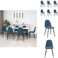 Vidaxl - Esszimmerstühle 6 Stk. Blau Samt - Esszimmerstühle - Samtstühle - Blaue Stühle - Bequeme Stühle - Moderner Stuhl von VIDAXL