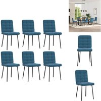 Vidaxl - Esszimmerstühle 6 Stk. Blau Samt - Esszimmerstuhl - Esszimmerstühle - Stuhl - Küchenstuhl von VIDAXL