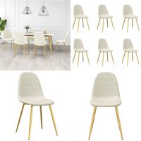 Vidaxl - Esszimmerstühle 6 Stk. Creme Samt - Esszimmerstühle - Samtstühle - Cremefarbene Möbel - Bequeme Stuhl - Goldene Beine - Home & Living Vidaxl - Esszimmerstühle 6 Stk. Creme Samt - Esszimmerstühle - Samtstühle - Cremefarbene Möbel - Bequeme Stuhl - Goldene Beine - Home & Living von VIDAXL