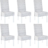 Vidaxl - Esszimmerstühle 6 Stk. Hellbraun Kubu Rattan und Mangoholz von VIDAXL