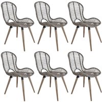 Esszimmerstühle 6 Stk. Natur Rattan Braun - Vidaxl von VIDAXL
