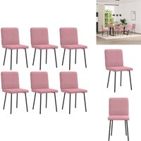 Vidaxl - Esszimmerstühle 6 Stk. Rosa Samt - Esszimmerstuhl - Esszimmerstühle - Stuhl - Küchenstuhl von VIDAXL