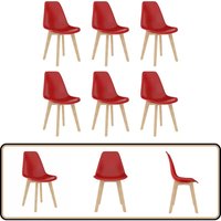 Esszimmerstühle 6 Stk. Rot Kunststoff - Vidaxl von VIDAXL
