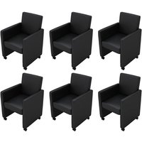 Vidaxl - Esszimmerstühle 6 Stk. Schwarz Kunstleder Vidaxl - Esszimmerstühle 6 Stk. Schwarz Kunstleder von VIDAXL