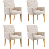 Vidaxl - Esszimmerstühle mit Armlehnen 4 Stk. Beige Stoff Vidaxl - Esszimmerstühle mit Armlehnen 4 Stk. Beige Stoff von VIDAXL