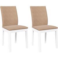 Vidaxl - Esszimmerstühle mit Kissen 2 Stk. Weiß Massivholz Gummibaum von VIDAXL