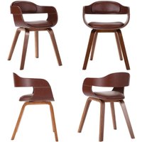 Vidaxl - Esszimmerstuhl Braun Bugholz und Kunstleder - Esszimmerstuhl - Küchenstuhl - Bugholzstuhl - Lederstuhl - Designerstuhl - Home & Living von VIDAXL
