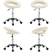 Vidaxl - Esszimmerstuhl Drehbar Creme Kunstleder - Drehbares Esszimmerstuhl - Esszimmerstuhl Creme - Kunstledersitzmöbel - Ergonomischer Stuhl von VIDAXL