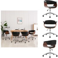 Vidaxl - Esszimmerstuhl Drehbar Schwarz Bugholz und Kunstleder - Esszimmerstuhl - Drehstuhl - Bürostuhl - Küchenstuhl - Schwarzer Stuhl Vidaxl - Esszimmerstuhl Drehbar Schwarz Bugholz und Kunstleder - Esszimmerstuhl - Drehstuhl - Bürostuhl - Küchenstuhl - Schwarzer Stuhl von VIDAXL