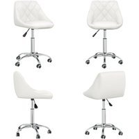 Vidaxl - Esszimmerstuhl Drehbar Weiß Kunstleder - Drehstuhl - Bürostuhl - Esszimmerstuhl - Schreibtischstuhl - Weißer Stuhl - Home & Living von VIDAXL