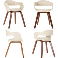 Vidaxl - Esszimmerstuhl Weiß Bugholz und Kunstleder - Esszimmerstuhl - Küchenstuhl - Weißer Stuhl - Lederstuhl - Holzstuhl - Home & Living von VIDAXL