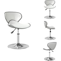 Vidaxl - Esszimmerstuhl Weiß Kunstleder - Esszimmerstuhl - Küchenstuhl - Drehstuhl - Höhenverstellbar - Sitzkomfort von VIDAXL