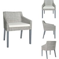 Vidaxl - Esszimmerstuhl mit Kissen Grau Natur Rattan - Esszimmerstuhl - Rattanstuhl - Lounge Chair - Sitzmöbel - Wohnzimmersitzmöbel Vidaxl - Esszimmerstuhl mit Kissen Grau Natur Rattan - Esszimmerstuhl - Rattanstuhl - Lounge Chair - Sitzmöbel - Wohnzimmersitzmöbel von VIDAXL