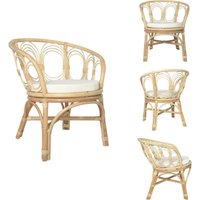 Esszimmerstuhl mit Kissen Rattan und Leinen - Esszimmerstuhl - Rattan Stuhl - Sitzkomfort - Wohnraum Dekoration - Gartenmöbeln Esszimmerstuhl mit Kissen Rattan und Leinen - Esszimmerstuhl - Rattan Stuhl - Sitzkomfort - Wohnraum Dekoration - Gartenmöbeln von VIDAXL