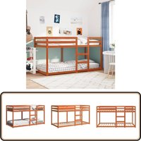 Vidaxl - Etagenbett Wachsbraun 75x190 cm Massivholz Kiefer - Holzbett - Etagenbett - Jugendzimmer - Kinderschlafzimmer - Doppelbett von VIDAXL