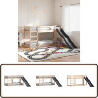 Etagenbett mit Rutsche und Leiter 90x190 cm Massivholz Kiefer - Etagenbett - Kinderzimmer - Jugendzimmer - Schlafbette - Holzmöbel von VIDAXL