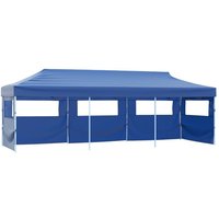 Bonnevie - Faltzelt Partyzelt Pop-Up mit 5 Seitenwänden Faltpavillon 3 x 9 m Blau vidaXL von BONNEVIE