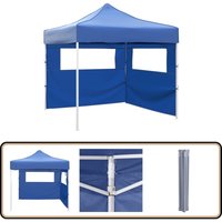 Faltzelt mit 2 Wänden 3 x 3 m Blau - Partyzelt - Pavillon - Outdoor Zelt - Gartenparty - Sonnenschutz von VIDAXL