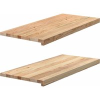 Vidaxl - Fensterbänke 2 Stk. Unbehandelt 90x40x2 cm Massivholz Eiche von VIDAXL