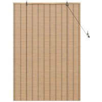 Rollo mit Vorhängen Hellbraun 120 x 160 cm Bambus Vidaxl von VIDAXL