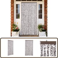 Fliegenvorhang Braun und Beige 100x200 cm Chenille - Fliegenvorhang - Insektenschutz - Türvorhang - Moskitonetz - Sommergarten von VIDAXL