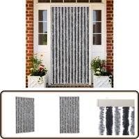 Fliegenvorhang Grau und Schwarz 100x230 cm Chenille - Fliegenvorhang - Insektenschutz - Türvorhang - Moskitonet - Sommergarten Fliegenvorhang Grau und Schwarz 100x230 cm Chenille - Fliegenvorhang - Insektenschutz - Türvorhang - Moskitonet - Sommergarten von VIDAXL