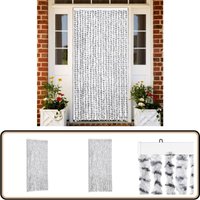 Fliegenvorhang Hellgrau und Dunkelgrau 90x200 cm Chenille - Fliegenvorhang - Insektenschutz - Türvorhang - Sommergarten - Balkon von VIDAXL