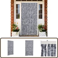 Fliegenvorhang Silbern 100x230 cm Chenille - Fliegenvorhang - Insektenschutz - Türvorhang - Sommergarten - Balkon von VIDAXL